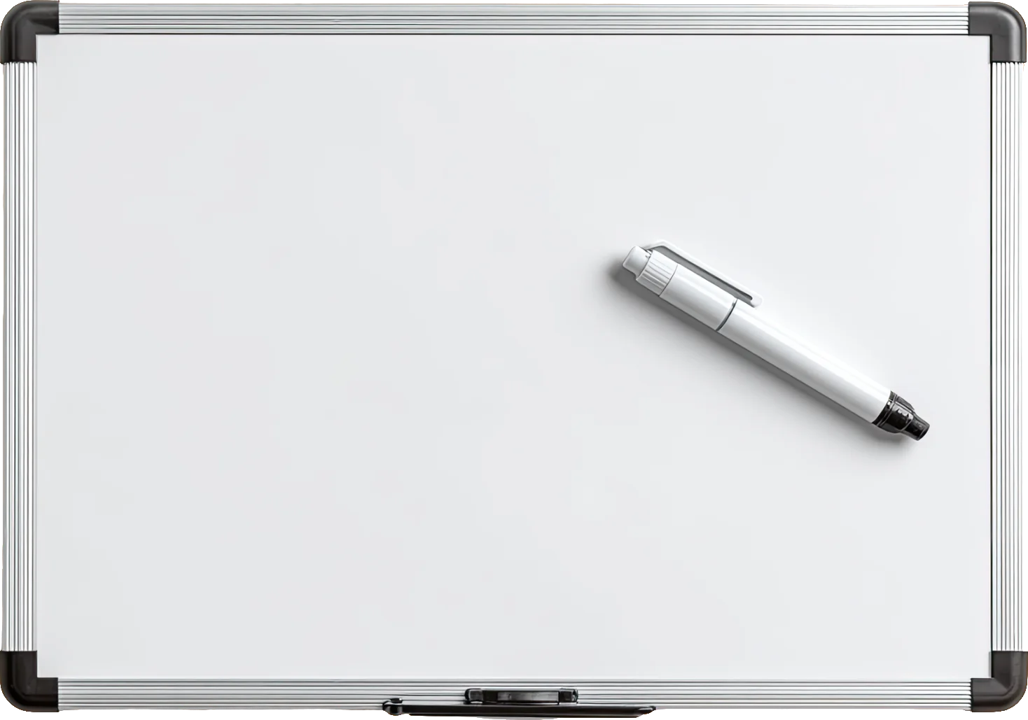 Classroom whiteboard with marker for mini-whiteboard practice routines